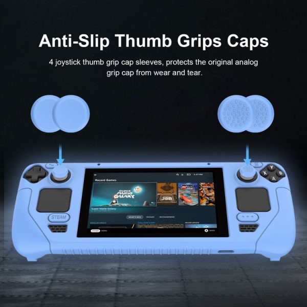 Steam Deck Game Controller Soft Silicone Protective Cover Case With 4pcs Key Cap (Black) - Image 5
