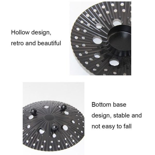 DH2303-07 Retro Hollow Iron Art Decorative Candle Holder Jewelry Storage Rack Shooting Props (Gold) - Image 4