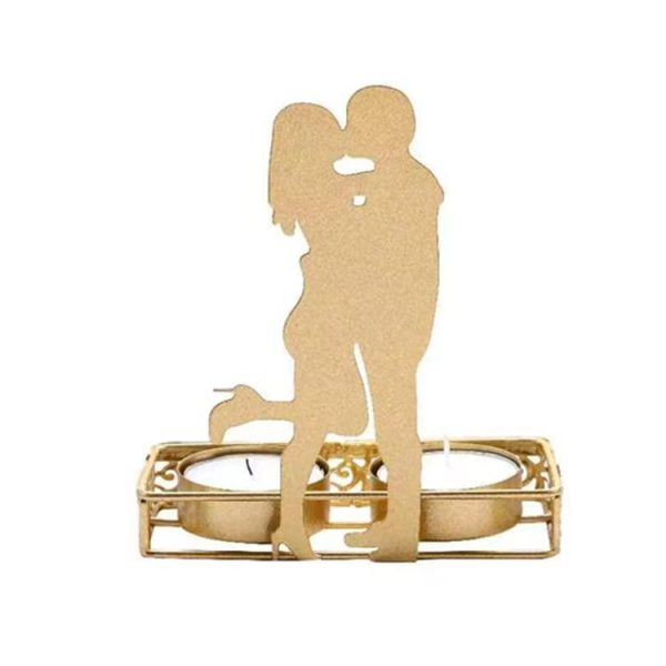 DH2206-03 Valentine Day Romantic Atmosphere Candle Holder Shooting Props Decorative Candlesticks (C)