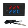 W2809 Digital Display Dual Display Thermostat Hatching Pet House Intelligent Waterproof NTC Temperature Control Instrument (Black)