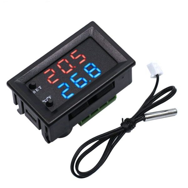 W2809 Digital Display Dual Display Thermostat Hatching Pet House Intelligent Waterproof NTC Temperature Control Instrument (Black) - Image 2
