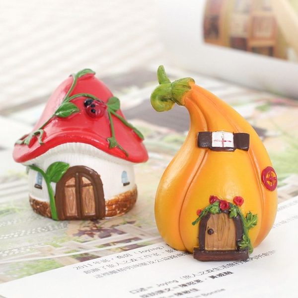 R3F1M0 Resin Cake Ornament Gardening Flower Pot Scene Matching Home Decoration (Pumpkin Room) - Image 7