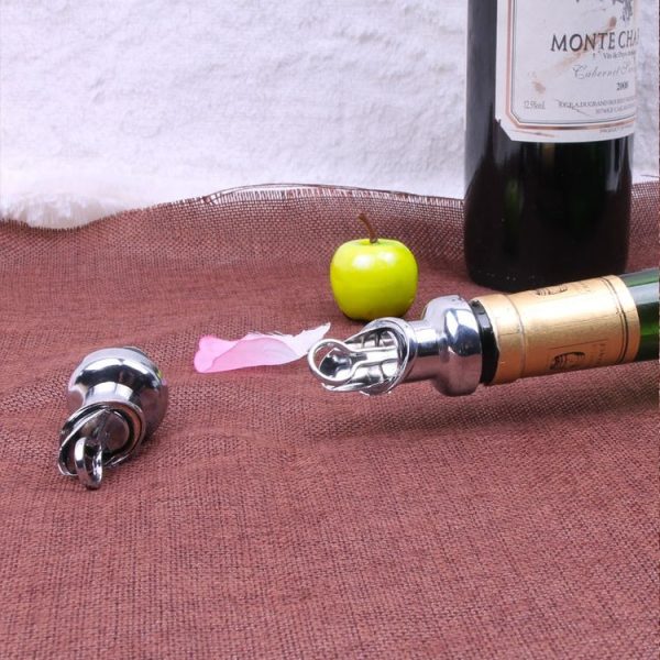 2pcs Zinc Alloy Red Wine Cork Wine Stopper Drink Bar Tool Grape Type - Image 6