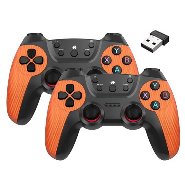 KM-029 2.4G One for Two Doubles Wireless Controller Support PC / Linux / Android / TVbox (Vitality Orange)