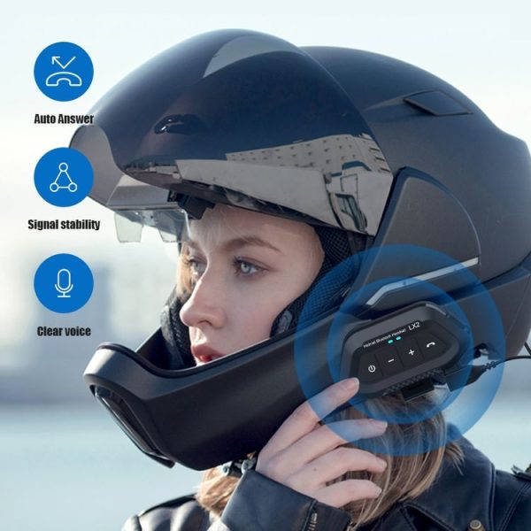 LX2 Motorcycle Helmet Bluetooth Earphone Waterproof Noise Canceling Motorcycle Headphones (Black) - Image 11