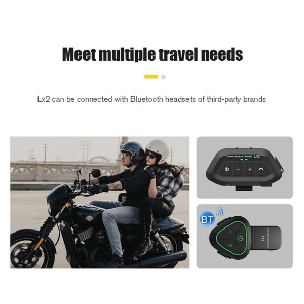 LX2 Motorcycle Helmet Bluetooth Earphone Waterproof Noise Canceling Motorcycle Headphones (Black) - Image 5