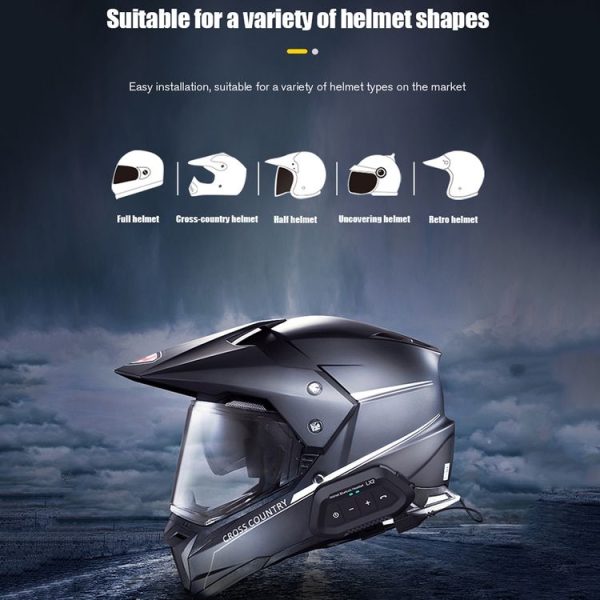 LX2 Motorcycle Helmet Bluetooth Earphone Waterproof Noise Canceling Motorcycle Headphones (Black) - Image 6