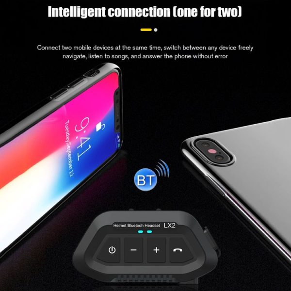LX2 Motorcycle Helmet Bluetooth Earphone Waterproof Noise Canceling Motorcycle Headphones (Black) - Image 8