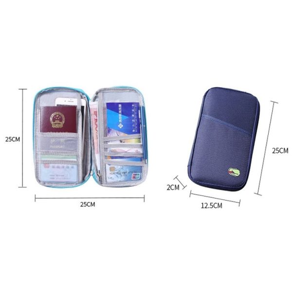 Travel Storage Passport Document Bag Multifunctional Ticket Holder Card Holder (Black) - Image 3