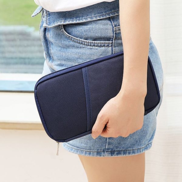 Travel Storage Passport Document Bag Multifunctional Ticket Holder Card Holder (Black) - Image 6