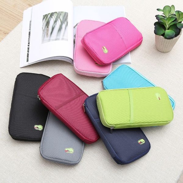 Travel Storage Passport Document Bag Multifunctional Ticket Holder Card Holder (Black) - Image 7