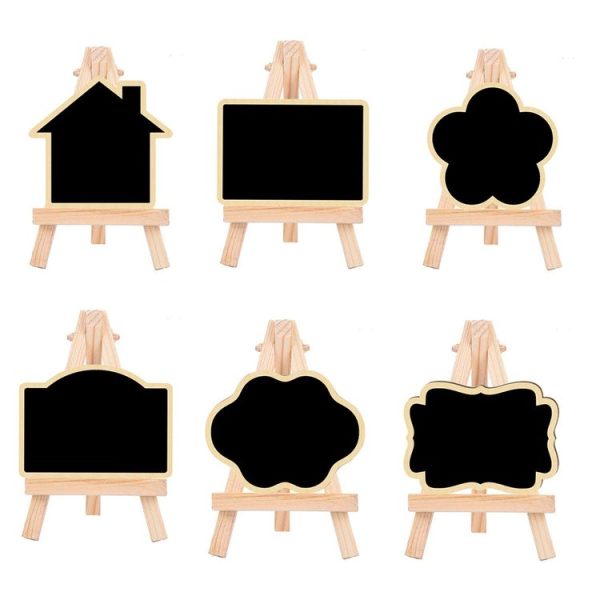 Small Party Shop Message Blackboard Ornaments Pine Tripod Decorative Message Board (Big Wave) - Image 2