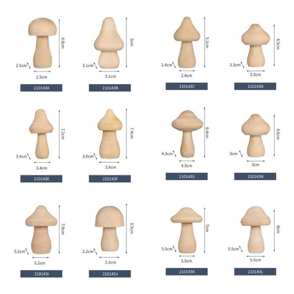 10pcs Wooden Mushroom Head DIY Painted Toys Children Early Education Household Decorative Ornaments - Image 3