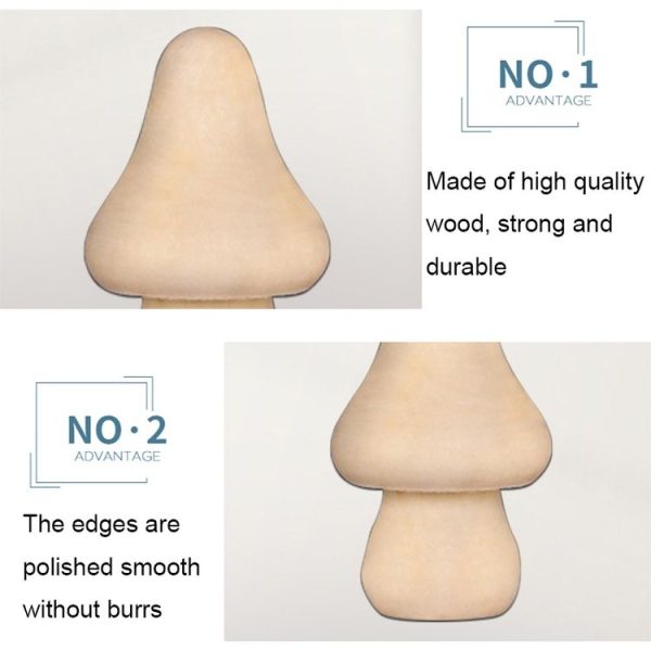 10pcs Wooden Mushroom Head DIY Painted Toys Children Early Education Household Decorative Ornaments - Image 4