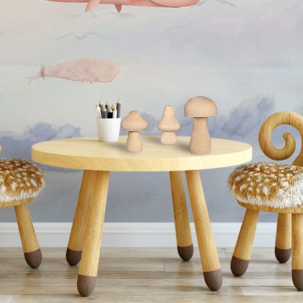 10pcs Wooden Mushroom Head DIY Painted Toys Children Early Education Household Decorative Ornaments - Image 6