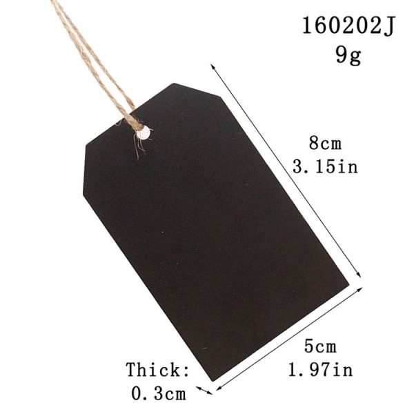 10pcs / Set Mini Hanging Wooden Message Board Home Holiday Decor Lanyard Chalkboard (Prismatic) - Image 2