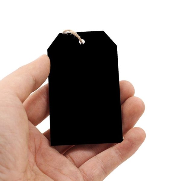 10pcs / Set Mini Hanging Wooden Message Board Home Holiday Decor Lanyard Chalkboard (Prismatic) - Image 4