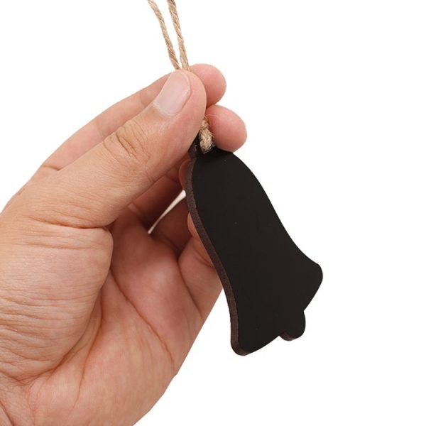 10pcs / Set Mini Hanging Wooden Message Board Home Holiday Decor Lanyard Chalkboard (Prismatic) - Image 5