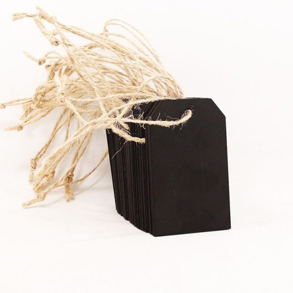 10pcs / Set Mini Hanging Wooden Message Board Home Holiday Decor Lanyard Chalkboard (Prismatic) - Image 6