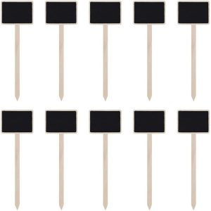 ZX507 10pcs Wooden Plug-in DIY Message Board Mini Plant Name Tags Desktop Display Board (24cm Length)