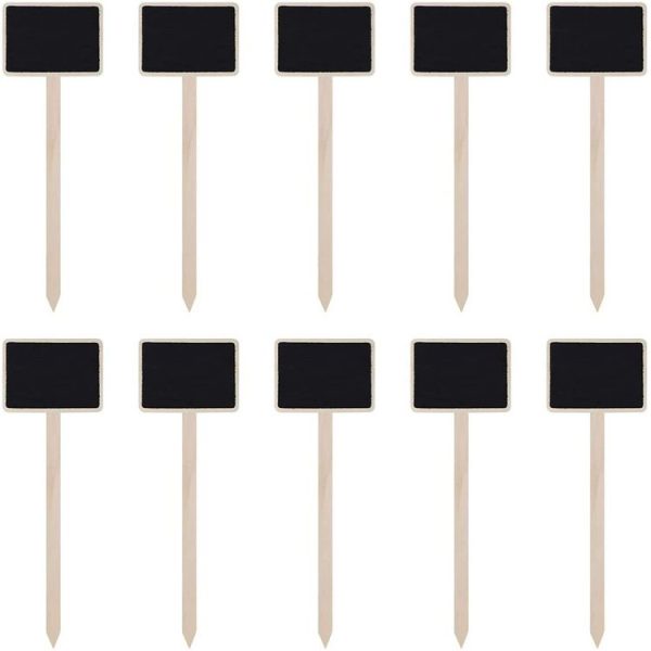 ZX507 10pcs Wooden Plug-in DIY Message Board Mini Plant Name Tags Desktop Display Board (24cm Length)