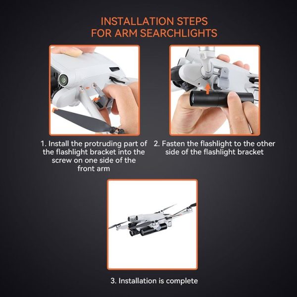 DJI Mini 3 Pro RCSTQ Dual Flashlight Arm Searchlight With Increase Tripod - Image 8