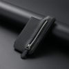 Phone ID Card Holder PU Leather Flap Zipper Wallet Card Holder Bag Adhesive Case (Black)