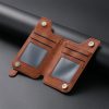 Phone ID Card Holder PU Leather Flap Zipper Wallet Card Holder Bag Adhesive Case (Black) - Image 10