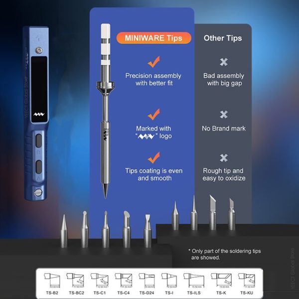 MINIWARE TS101 PD DC Soldering Iron 90W Portable Soldering Pen (With I Soldering Iron Head) - Image 10