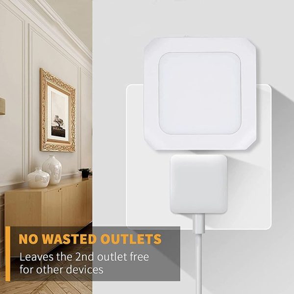 0.6W Stepless Dimming Induction Night Light Square Light Guide Plate Baby Night Light (EU PLug) - Image 6