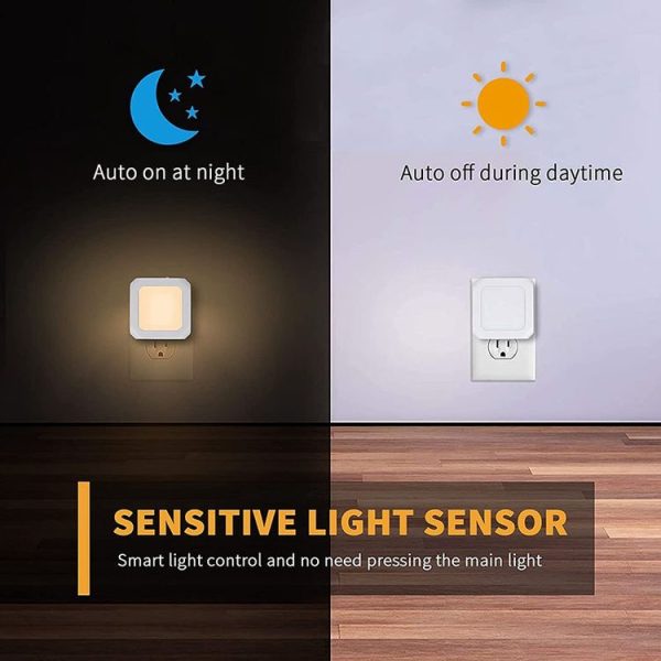 0.6W Stepless Dimming Induction Night Light Square Light Guide Plate Baby Night Light (EU PLug) - Image 7