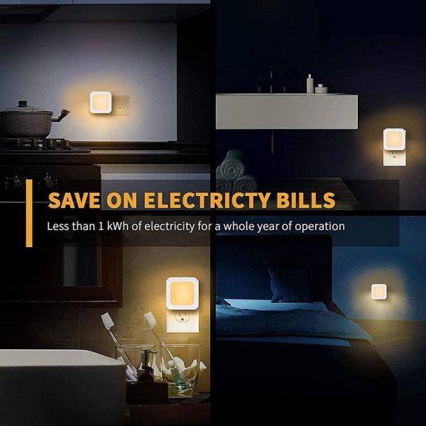 0.6W Stepless Dimming Induction Night Light Square Light Guide Plate Baby Night Light (EU PLug) - Image 8