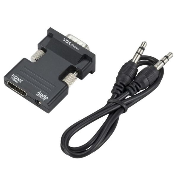 HDMI to VGA Projector HDMI Adapter With Audio Cable Computer HD Converter - Image 5