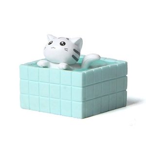 3D Cute Bath Cat Fridge Sticker Hole Board Magnet Resin Decorative Ornament (White Cat)