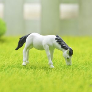 Horse Figure DIY Micro-landscape Landscaping Doll Desktop Decoration Ornaments (White)
