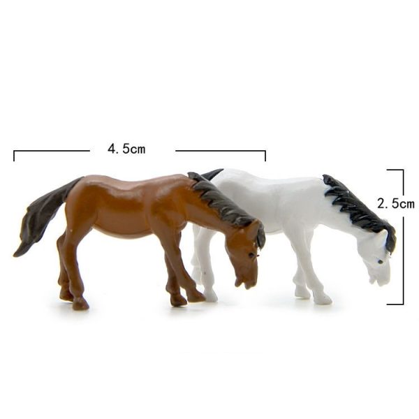 Horse Figure DIY Micro-landscape Landscaping Doll Desktop Decoration Ornaments (White) - Image 3