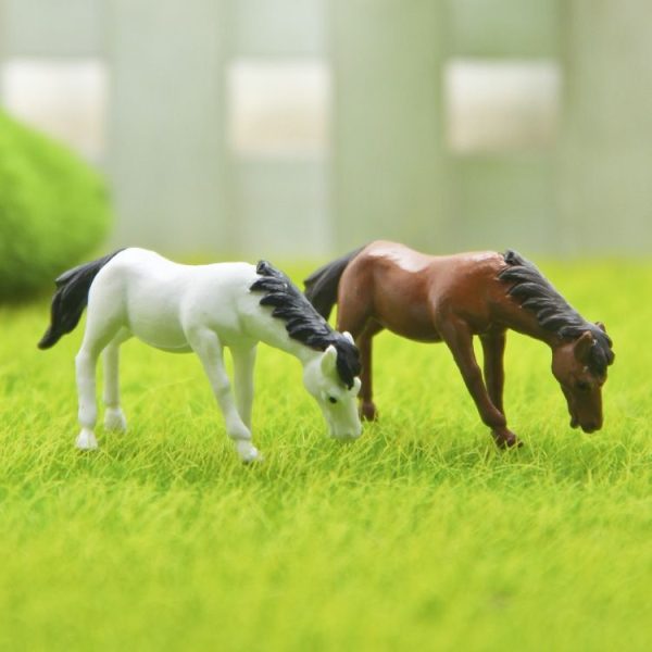 Horse Figure DIY Micro-landscape Landscaping Doll Desktop Decoration Ornaments (White) - Image 5