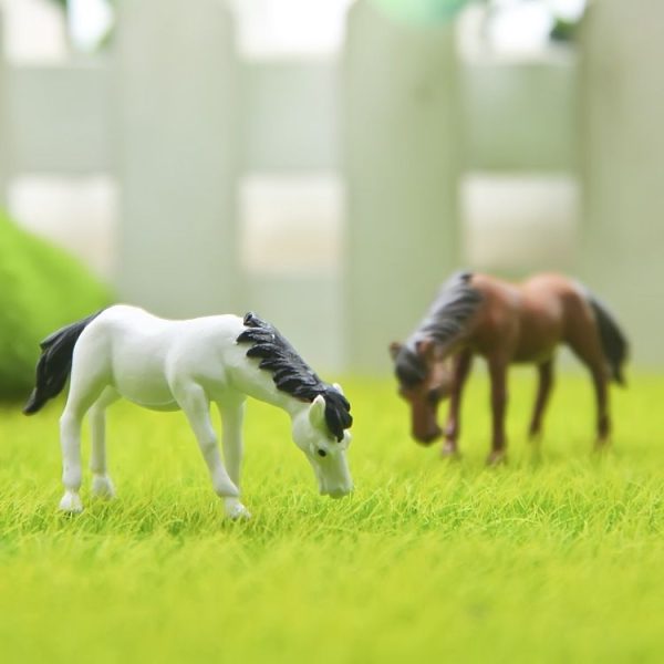 Horse Figure DIY Micro-landscape Landscaping Doll Desktop Decoration Ornaments (White) - Image 6