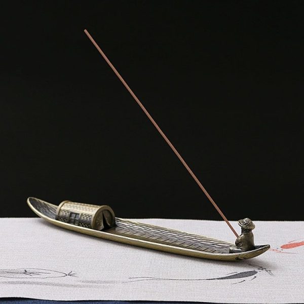 Fisherman Incense Stick Holder Insence Burner Ash Catcher Insense Stand (Fishing Boat)