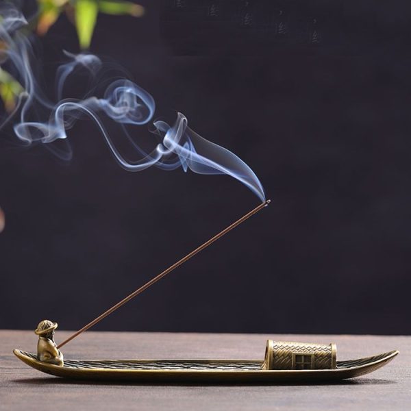 Fisherman Incense Stick Holder Insence Burner Ash Catcher Insense Stand (Fishing Boat) - Image 2