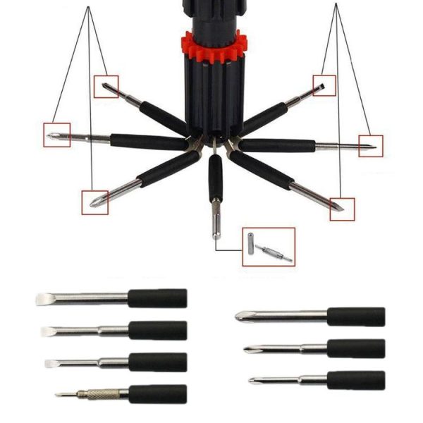 8 in 1 Multifunctional Car Safety Hammer with Screwdriver Flashlight - Image 4
