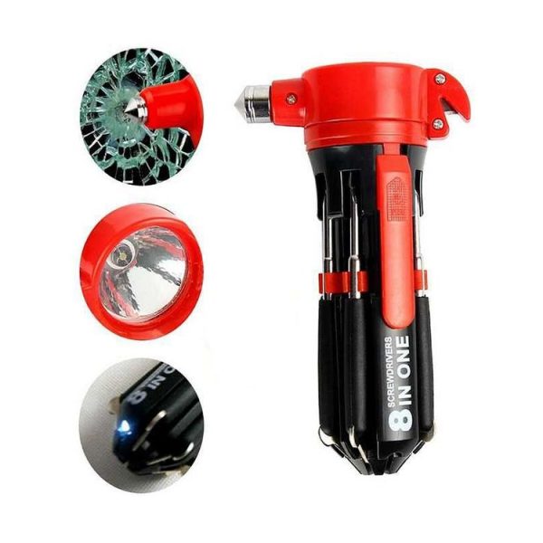 8 in 1 Multifunctional Car Safety Hammer with Screwdriver Flashlight - Image 5