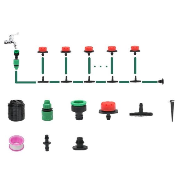 5m Kit Hose Drip Irrigation System Plant Watering Set 360 Degree Adjustable Drippers