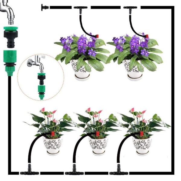 5m Kit Hose Drip Irrigation System Plant Watering Set 360 Degree Adjustable Drippers - Image 4