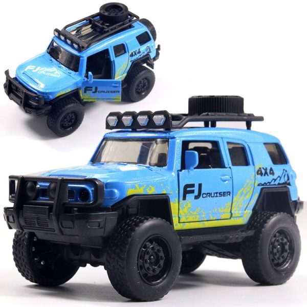 1: 36 Simulation Off-Road Alloy Car Model Double Open Door Children Toy Car (Modified Version Blue)