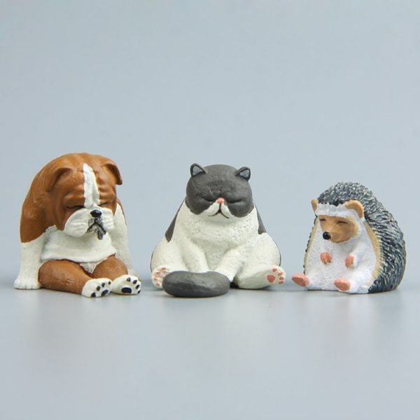 Warm Series Sitting Sleepy Zoo Figure Fridge Magnets (Fat Cat) - Image 4