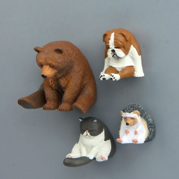 Warm Series Sitting Sleepy Zoo Figure Fridge Magnets (Fat Cat) - Image 6