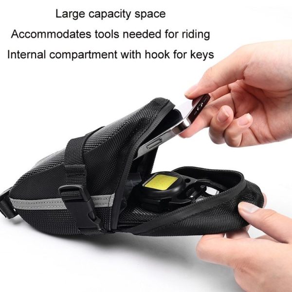 Mountain Bike Quick Release Saddle Bag Tool Bag (No Logo Black) - Image 3