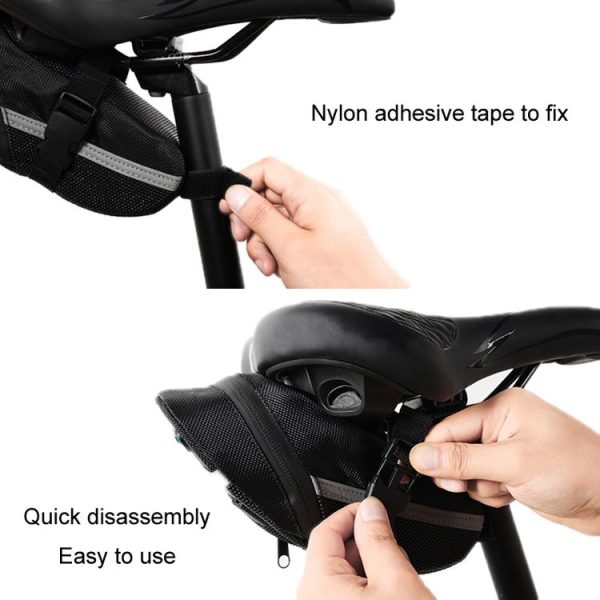Mountain Bike Quick Release Saddle Bag Tool Bag (No Logo Black) - Image 5