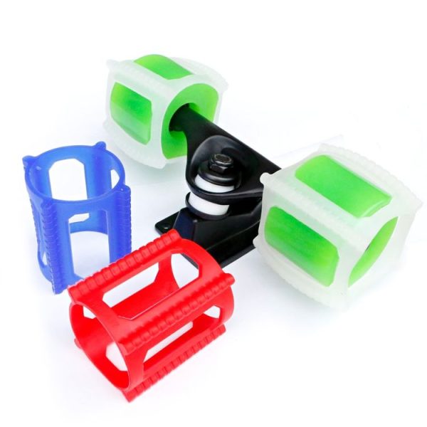 4pcs / Set Skate Beginner Skateboard Wheel Cover Practicing Fixed Accessories (Transparent) - Image 3